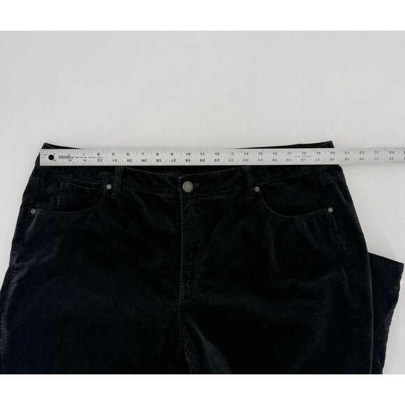 Talbots Plus Size‎ Black High-Waist Straight-Leg Curvy Corduroy Pants Sz 18W - Picture 7 of 9